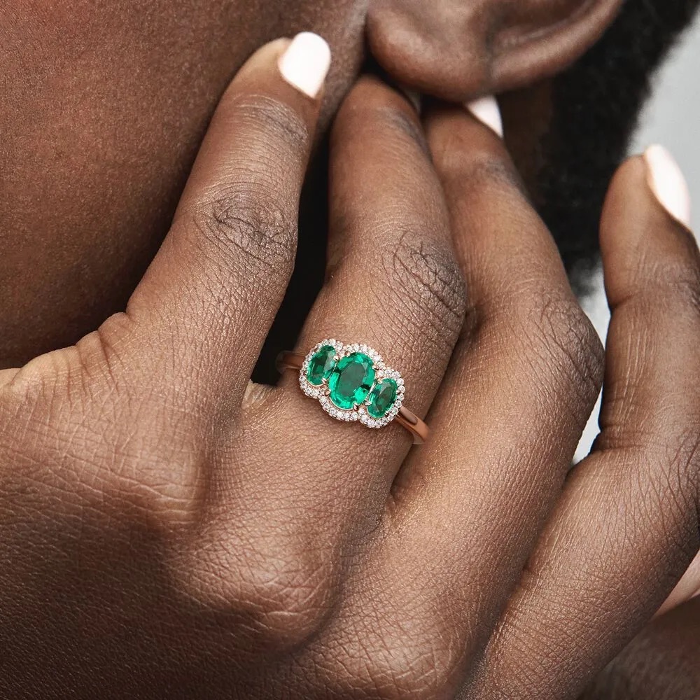 Three Stone Vintage Pandora Ring !!